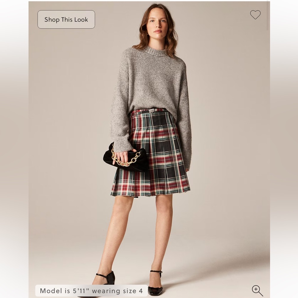 J.Crew Pleated prep skirt in Stewart tartan 22/3X